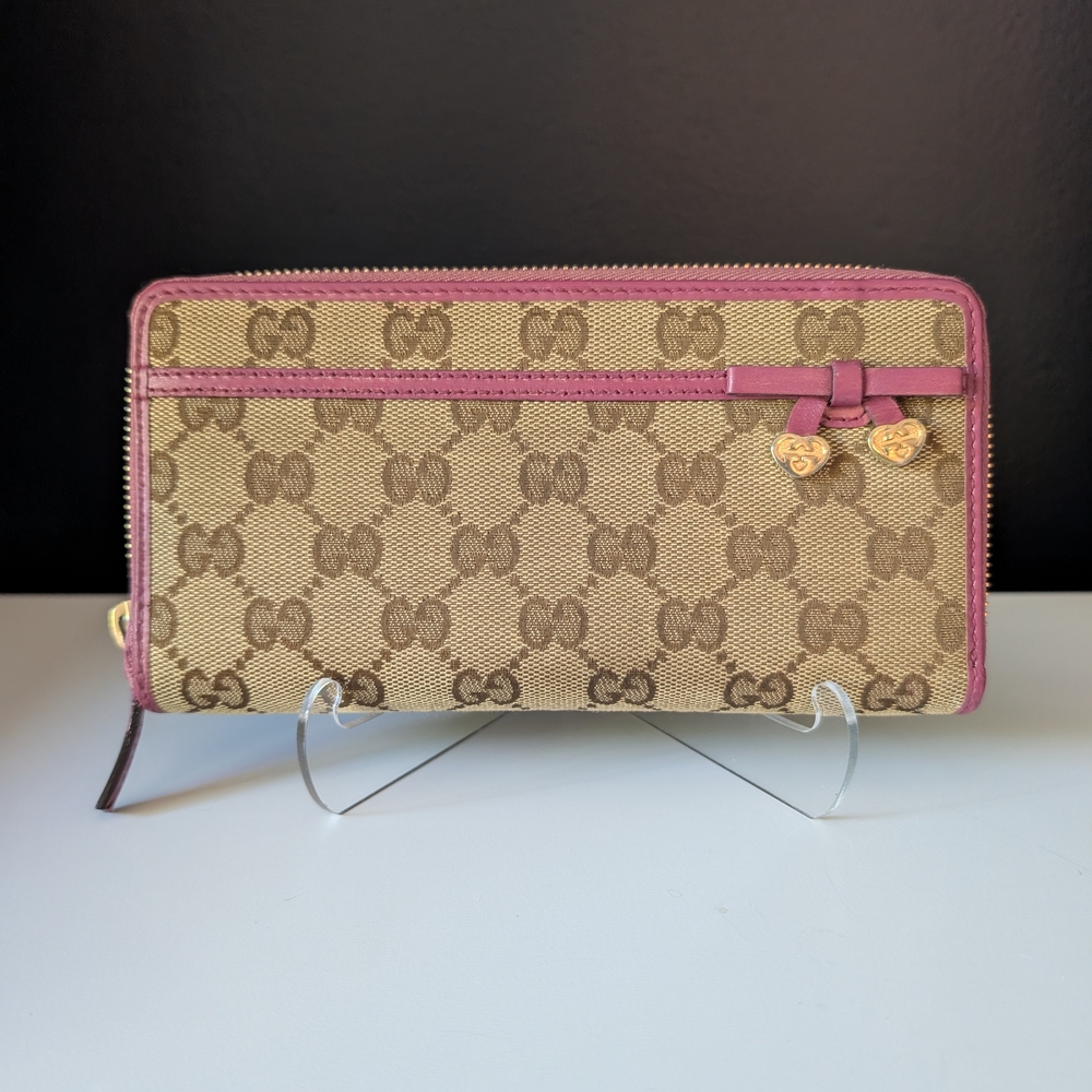Gucci Monogram Canvas Zipper Long Wallet